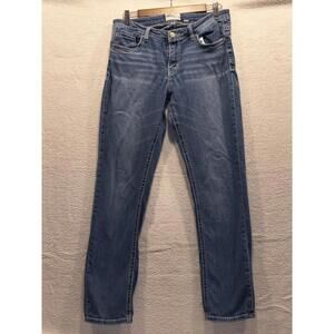 BKE Payton Buckle Straight Blue Denim Jeans Womens Distressed Sz 30R